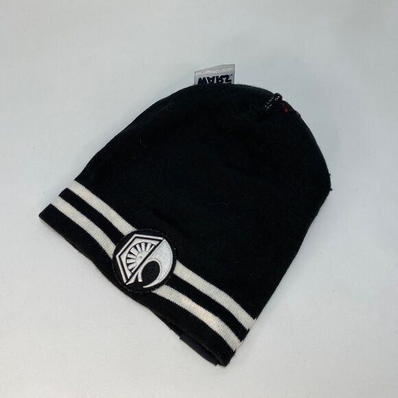 Star Wars Rule The Galaxy Black White Knit Beanie Cap Hat Patch Pom Pom Lined - Picture 13 of 15